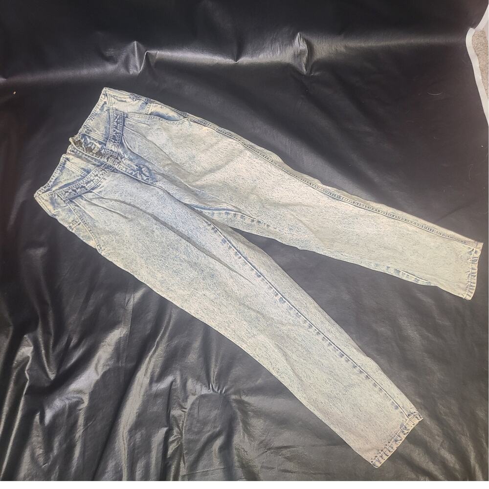 Vintage 90s Rio high-rise stone-washed bleached denim jeans size 9